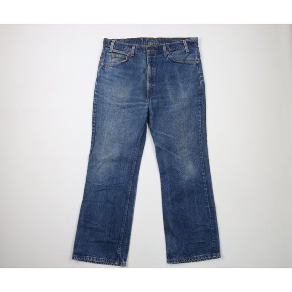 Vintage 90s Levis 517 Orange Tab Mens 36x30 Distressed Flared Bootcut Jeans USA
